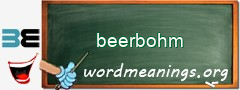 WordMeaning blackboard for beerbohm